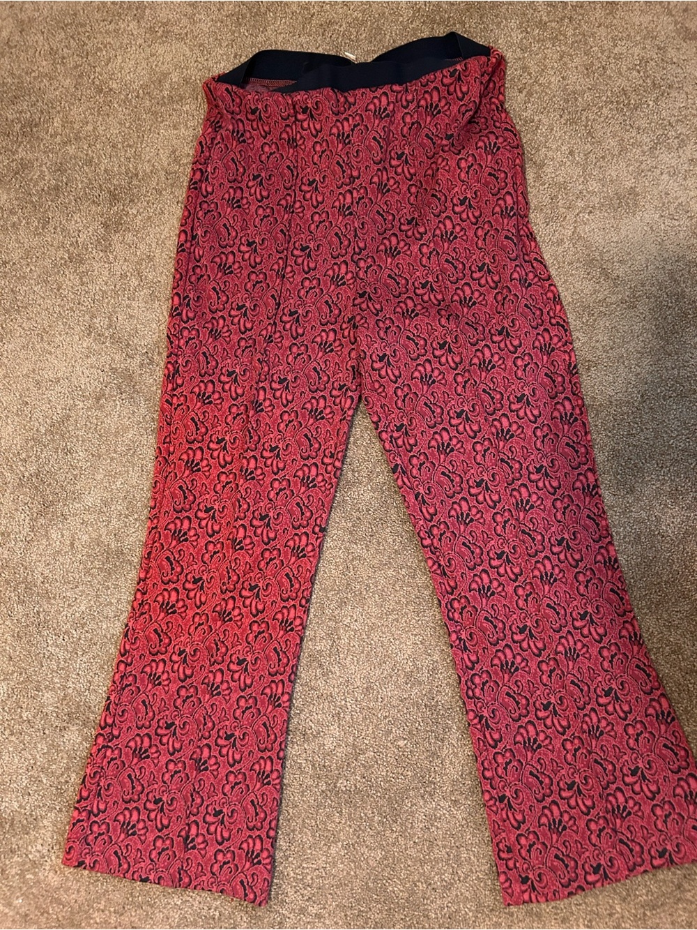 Philosophy Red Patterned Boot Cut Knit Pants